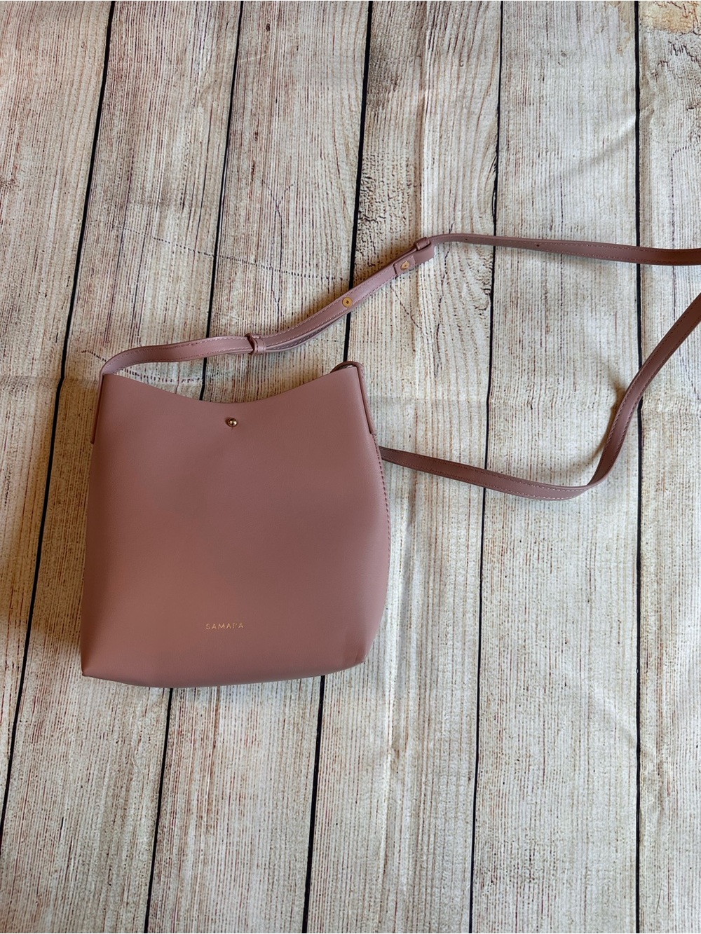 SAMARA Blush Pink Vegan Leather Minimalist Crossbody Bag